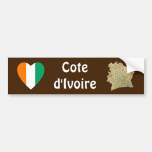 Voiture Autocollant de pare-chocs Drapeau de la Côte d'Ivo