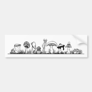 Voiture Autocollant de pare-chocs du champignon (dessiné à