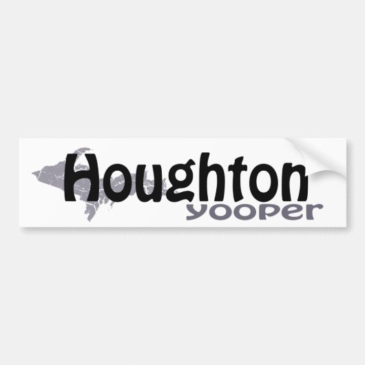 Voiture Autocollant de pare-chocs Houghton Michigan Yooper (Devant)