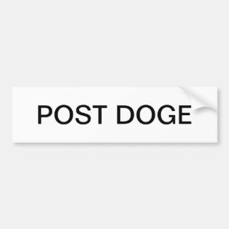 Voiture Autocollant de pare-chocs POST DOGE (blanc/noir)