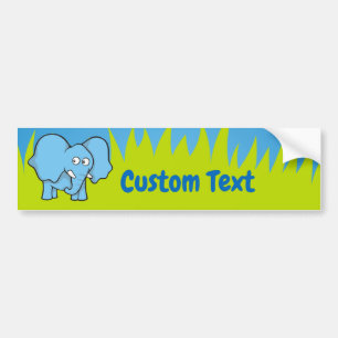Voiture Autocollant de pare-chocs pour éléphant bleu