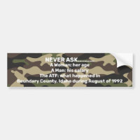 Autocollant de pare-chocs Ruby Ridge/ATF