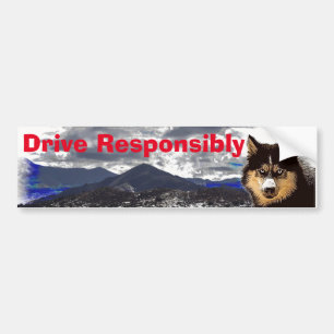 Voiture Autocollant de pare-chocs Sibérien Husky