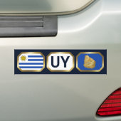 Voiture Autocollant de pare-chocs uruguayen Carte Drapeau (En voiture)