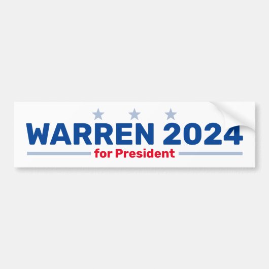 Voiture Autocollant de pare-chocs Warren 2024 (Devant)