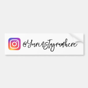 Voiture Autocollant de script de poignée Instagram