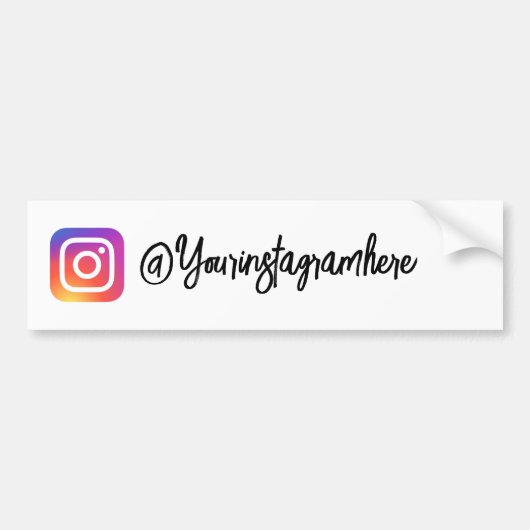 Voiture Autocollant de script de poignée Instagram (Devant)