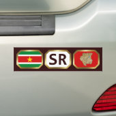 Voiture Autocollant de Suriname Drapeau Carte Code (En voiture)