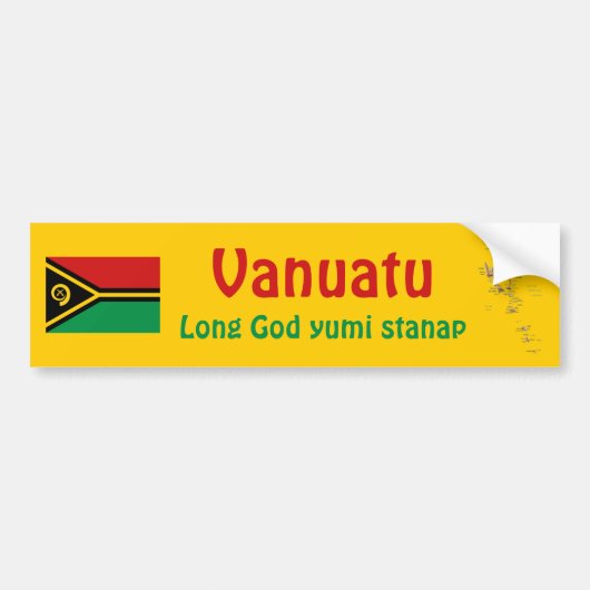Voiture Autocollant de Vanuatu Drapeau + Carte (Devant)