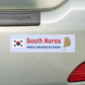 Voiture Autocollant Drapeau + Carte de Corée du Sud (En voiture)