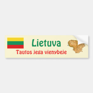 Voiture Autocollant Drapeau + Carte de Lituanie