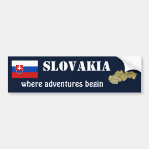 Voiture Autocollant drapeau + carte de Slovaquie