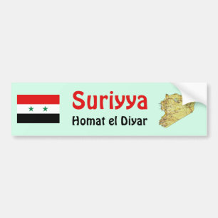 Voiture Autocollant drapeau + carte de Syrie