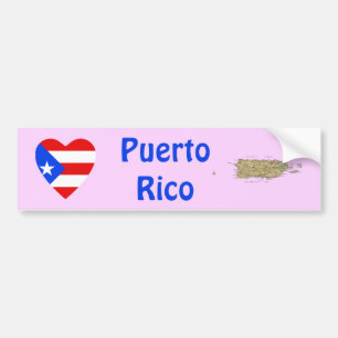 Voiture Autocollant drapeau de Porto Rico en forme de cœur