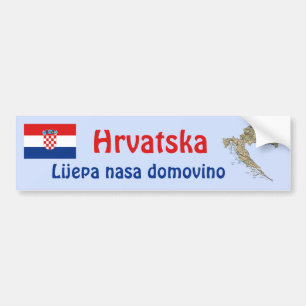 Voiture Autocollant Drapeau et Carte de Croatie