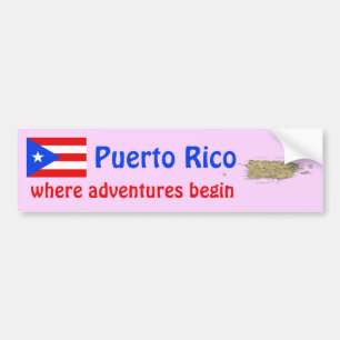 Voiture Autocollant drapeau et carte de Porto Rico