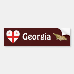 Voiture Autocollant pare-chocs Drapeau de la Géorgie en fo