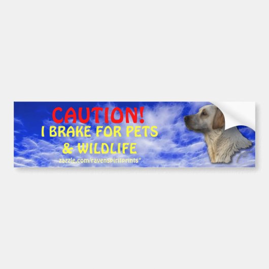 Voiture Autocollant pare-chocs pour animaux de compagnie e (Devant)