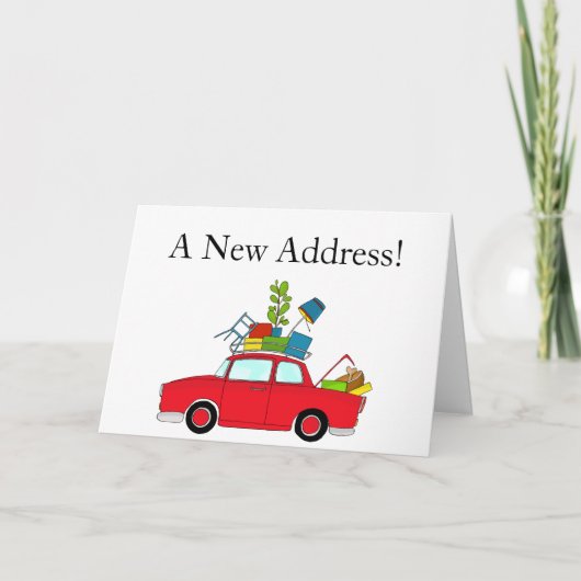 Voiture avec des trucs Nouvelle carte d'adresse (Devant)