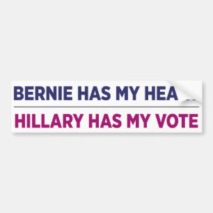 Voiture Bernie a mon coeur, Hillary a mon autocollant de