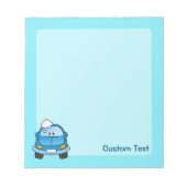 Voiture bleue avec bloc-notes bulles (Devant)