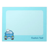 Voiture bleue avec bloc-notes bulles (Devant)