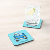 Voiture bleue avec bulles boisson dessous de verre (Côté Droit)