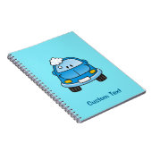 Voiture bleue avec carnet à bulles (Côté Droit)