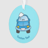 Voiture bleue avec ornement de bulles (devant)