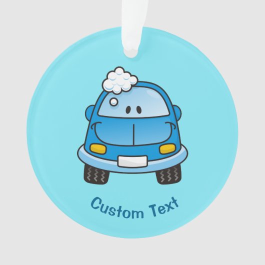 Voiture bleue avec ornement de bulles (devant)