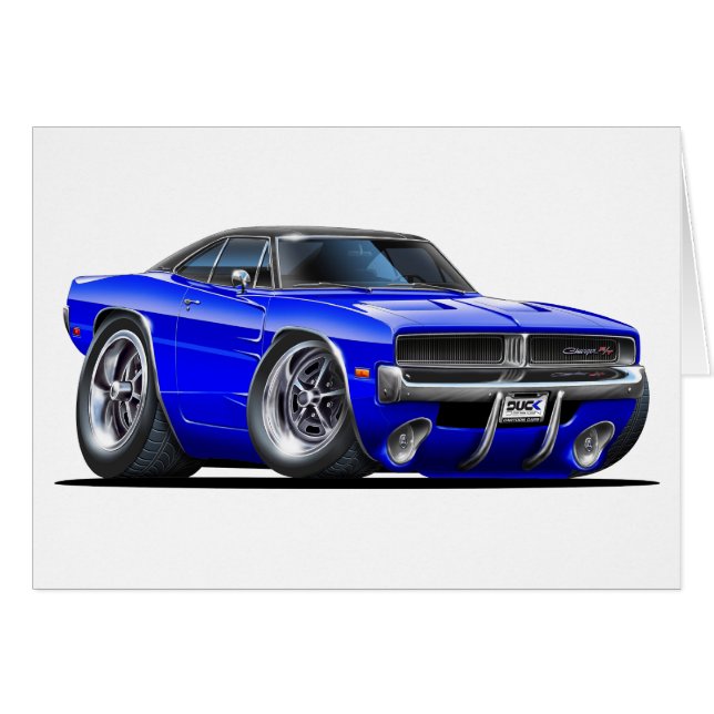 Voiture bleue Dodge Chargeur (Devant horizontal)