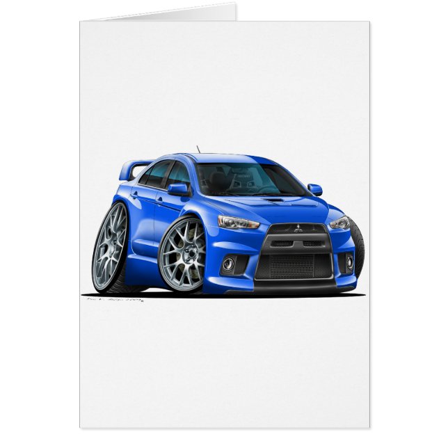 Voiture bleue Mitsubishi Evo (Devant)