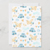 Voiture Bleue Par Baby shower Invitation Boy (Dos)