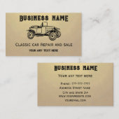 Voiture classique à la main vente Carte de visite (Devant / Derrière)