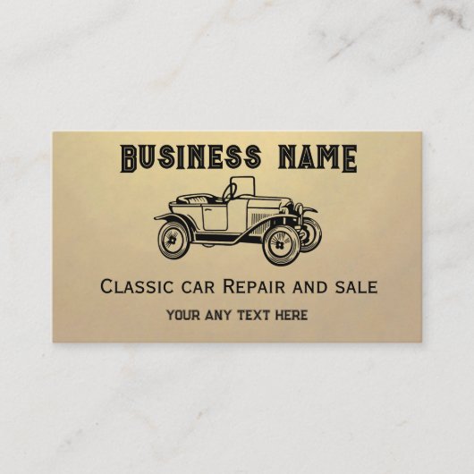 Voiture classique à la main vente Carte de visite (Devant)