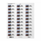 VOITURE CLASSIQUE AVEC ÉTIQUETTES D'ADRESSE DE RET (Feuille entière)