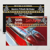 Voiture classique Invitation fête d'anniversaire (Devant / Derrière)