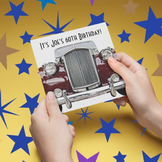 Voiture classique Retro Vintage Invitations de fêt