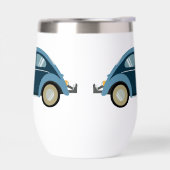 voiture cool bleu rétro avec des menottes (Gauche)