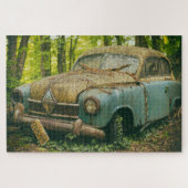 voiture dans le puzzle des bois (Horizontal)
