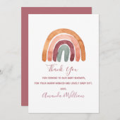 Voiture de Baby shower Merci Boho Arc-en-ciel (Devant / Derrière)