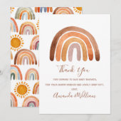 Voiture de Baby shower Merci Boho Arc-en-ciel (Devant / Derrière)