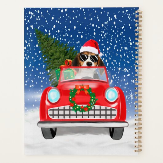 Voiture De Conduite De Chien beagle En Noël De Nei (Dos)
