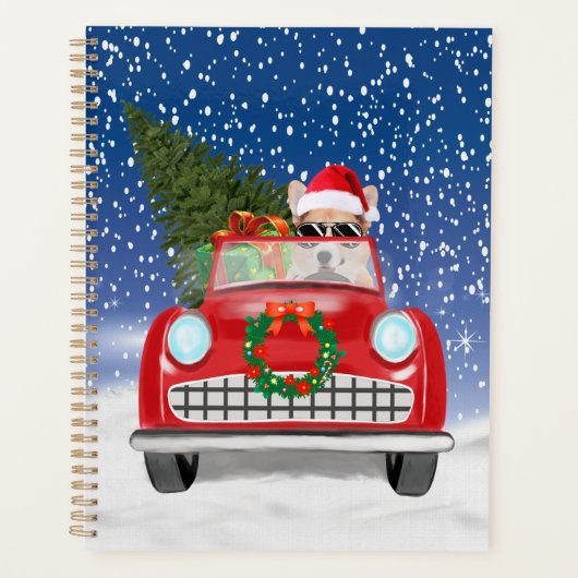 Voiture De Conduite De Chien De Corgi En Noël De N (Devant)