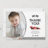 Voiture de course Anniversaire Carte de remercieme (Devant)