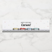 Voiture de course Anniversaire Étiquette bouteille (Étiquettes simples)