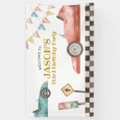 Voiture de course Anniversaire Grande bannière (Vertical)