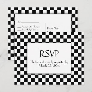 Voiture de course avec menu RSVP