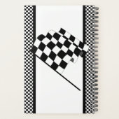 Voiture de course bleue À damiers drapeau (Dos)