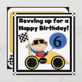 Voiture de course Customisée Invitations d'anniver (Devant / Derrière)